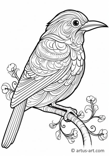 Awesome Blackbird Coloring Page